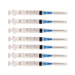 100Pack 3mL (3cc) Disposable Sterilized Syringe, Luer Lock, 23Ga x 1, Luer Lock, Pyrogen-Free, Latex-Free