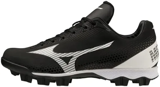 Mizuno Women's Wave Finch Lightrevo Softball Shoe, Black-White, 8