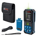 Bosch Professional Laser Measure GLM 50-27 CG (Green Laser, Range: up to 50m, 3.7V Li-Ion Battery, USB Cable, Robust, IP65, Data Transfer via Bluetooth, Hand Strap, Pouch)