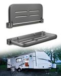 TrustWheel 2 Pcs RV Drop Down Shelf Aluminum Foldable Shelf, Hidden Wall Mount Folding Shelf for RV Camper Wall Storage and RV Space Saver, 90° Fold Up Folding Shelf for RV Organization Accessories