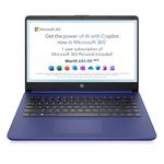 HP Stream 14" Laptop | Intel N4120 Processor | 4 GB RAM | 128 GB SSD | Intel UHD Graphics | HD Display | Dual Speakers | Microsoft 365 Personal 12 month included | Win 11 | Indigo Blue | 14s-dq0033sa