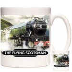 Steam Train Coffee Mug, The Flying Scotsman. 11oz Ceramic gift mug. Flying Scotsman Gift. Flying Scotsman Steam Train Gift Coffee Mug