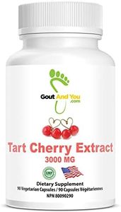 Gout and You Tart Cherry Extract | 3000 mg Per Serving | 90 Vegetarian Capsules | Gluten-Free
