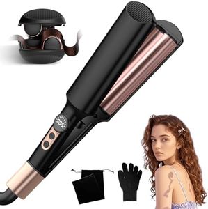 UKLISS Hair Waver Crimper - Mini Wave Curling Iron, Mermaid Waver for Wavy Hair, Pro Beach Waves Hair Curler with 5 Adjustable Temps (250-400°F) | Lightweight & Compact Size | Double Voltage - Black