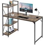 FDW Computer Desk, Home Office Desk Extra Large 48 x 24 Inch Writing Student Girl Kids Study Desk with Shelf Simple Modern Ergonomic Table Workstation, Vintage