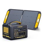 VTOMAN Jump 2200 Portable Power Station with 1*110W Solar Panel - 2200W/1548Wh LiFePO4 Battery Powered Solar Power Generator, 2200W Constant-Power, Regulated 12V DC, PD 100W Type-C for Camping, Travel