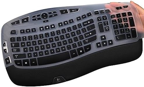 Keyboard Cover for Logitech K350 Wireless Wave Keyboard, Logitech MK570 MK550 Wireless Wave Keyboard, Logitech K350 MK550 MK570 Keyboard Accessories Protective Skin-Black