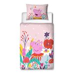 Peppa Pig Official Magic Design Toddler Cot Bed Duvet Cover Set | Reversible 2 Sided Bedding Including Matching Pillow Case, Bedroom Range Polycotton (Toddler Duvet Cover Set)