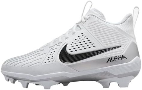 Nike Alpha Menace Strong Men's Football Cleats (II5139-100, White/Metallic Silver/Black) Size 13