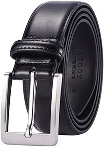 XOUXOU Men's Casual Leather Jeans Belts Classic Work Business Dress Belt with Prong Buckle for Men (Black (S101), 30 (Waist 28))