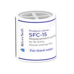 RiverSoft SFC-15 PRO Filter Cartridge for Hard Water with 15 Stage, Cartridge only (PP, White) (SFC-15 Shower/Tap Filter Cartridge)