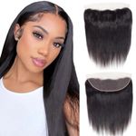 13x4 Lace Frontal Closure Straight Frontal Human Hair 13x4 Ear to Ear HD Lace Frontal 150% Density Free Part Full Lace Frontal 12A Unprocessed Brazilian Virgin hair (13x4 Straight, 10inch)