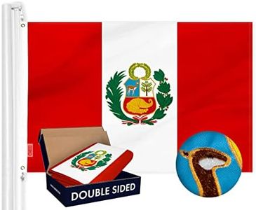 G128 Peru Peruvian Flag | 3x5 Ft | Double ToughWeave Series Double Sided Embroidered 210D Polyester | Country Flag, Embroidered Design, Indoor/Outdoor, Brass Grommets, Heavy Duty, 2-ply