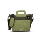 VAYA Insulated Lunch Bag, Waterproof with Cutlery Pouch, Multipurpose & Easy-to-Carry Lightweight Tote with Zip and Handle, Sling Bag with Adjustable Detachable Nylon Strap, Olive