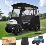 10L0L 2 Passenger Golf Cart Enclosure for Club Car Precedent with Side Mirror Openings, Waterproof Windproof Portable Transparent Golf Cart Enclosures Storage Cover Black - Tailight Can Be Seen