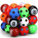 35PCS Mixed Ball Fidget Spinner Pack Party Favor for Kids, Plastic Stress Soccer Balls Finger Hand Spinner Desk Fidget Toys for Stress Relief, Small Balls Fingertip Gyro Birthday Gift Classroom Pirze