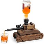 Tank Handcrafted Liquor Dispenser - The Wine Savant - Industrial Pipe Mahogany Wood Whiskey Decanter - Bar Accessories For Home Gifts for Him, Veteran's Day, Military Appreciation, Home Bar Gift