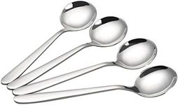 Yarebest Stainless Steel Round Spoon, Table Spoon Set, 6 Piece Round Soup Spoons