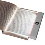 HOTUT Flat Book Light, Reading Lights for Books in Bed, Panel Book Lamp Reading Night Light, Eye Protection Clear LED Book Full Page Light, Battery Powered, Flat LED Light Panel for Reading in Bed Car