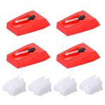 Pack of 4 Needle for Turntable, Turntable Needles, Diamond Stylus Replacement Needles, Stylus Turntable Replacement Pin Needles, Compatible with Jensen Crosley Phonograph with White Protective Cover