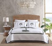 Tommy Bahama | Quilt-100, Reversible, Soft & Breathable Bedding, Pre-Washed for Added Softness, Cotton, Grey, Queen