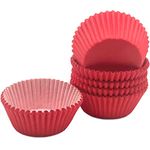 100Pcs Red Paper Cupcake Cases for Baking,Christmas Red Cup Cake Paper Liners Small Red Cupcake Wrapper Paper Cases for Valentine's Day Decoration Union Jack Royal Street Party Supplies