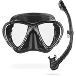 Cressi Big Eyes Evolution Mask & Alpha Ultra Dry Snorkel - Dive Combo Set, One Size, Black/HD Mirrored Lens, Adult Unisex