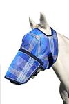 Kensington Signature Removable Nose Fly Mask - Protects Horses Face Nose from Insects, UV Rays, While Allowing Full Visibility - Ears Forelock Able to Come Through The Mask (XL Kentucky Blue)