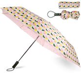 Kate Spade New York Compact Travel Umbrella with Storage Sleeve, Geo Spade