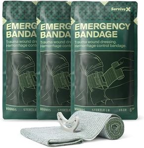 SurviveX Israeli Pressure Bandage 6 Inch - Emergency Bandage - Pressure Dressing for Wounds - Trauma Dressing - Sterile Vacuum-Sealed Packaging - 3 Pack