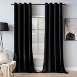 MIULEE 2 Panels Black Velvet Curtains Elegant Light Blocking Curtains Thermal Soundproof Blockout Room Darkening Curtains/Drapes for Living Room Bedroom 52 x 96 Inch Black