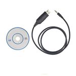 Two Way Radio Programming Cable, USB Programming Cable Cord with CD Software for QYT KT-8900 KT-UV980 KT8900R KT-8900R Dual Band Mini Mobile Car Ham Radio Win10 System