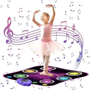 GARNHLOB Children's Dance Mat Toy for Girls Boys Music Dance Pad with Wireless Bluetooth & LED Lights 6 Arrows Dance Game Mat for 3 4 5 6 7 8 9 10+ Years Old Christmas Birthday Gifts