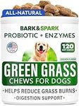 All-Natural Grass Treatment for Dog Urine - Grass Restore Treats for Dogs - Pee Lawn Repair Chews w Probiotics - Dog Urine Neutralizer Solution for Grass Burn Spots - Made in USA - 120 Chews