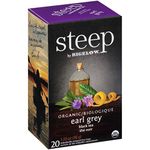 steep by Bigelow Organic Earl Grey Black Tea Bags, 20 Count Box (Pack of 6), Caffeinated Black Tea, 120 Tea Bags Total