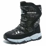 GUBARUN Boys Snow Boots Kids Outdoor Warm Shoes Waterproof (Black1, 9)