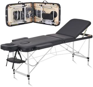 Rowill Massage Table Protable Lash Bed for Eyelash Extensions, Adjustable Height Aluminum Alloy Facial Spa Table - Lightweight Professional Salon & Home Massage Bed,Black