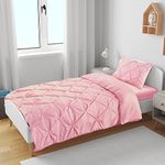 K&A® Pintuck Pinch Pleat Cot Bed Duvet Cover Set with Zipper Closure including Pillowcase – Ultrasoft Brushed Microfiber – Easy Care & Machine Washable (Pink - 120x150)