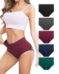 Benirap Womens Knickers Ladies High Waisted Cotton Underwear Panties Briefs Full Back Coverage Comfy Stretchy Slight Tummy Contorl Multipack of 5 - D03 Shencai XXL