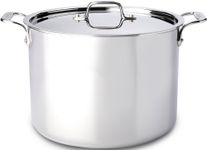 All-Clad 4512 Stainless Steel Tri-Ply Bonded Dishwasher Safe Stockpot with Lid/Cookware, 12-Quart, Silver