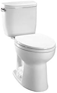 TOTO CST243EF#01 Entrada Two-Piece Round 1.28 GPF Universal Height Toilet, Cotton White