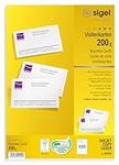 SIGEL DP839, 85x55 mm (A4), Business Cards, mp, 200 gsm, printable, bright White, 150 Piecesequal to15 sheets