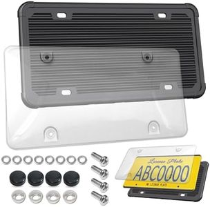 ZXFOOG Car License Plate Frame Cover- Clear Bubble Novelty Plate Cover with Silicone License Plate Frame for US Plate, Unbreakable Protector for Front or Back Rear License Plate Included Screws,Caps