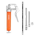 ValueMax Mini Grease Gun Kit, Pistol Grip 3500PSI Grease Gun with 85g Cartridge Grease, with Flexible Hose, Metal Pipes, Couplers and Nozzles