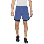 Van Heusen Performance Men Woven Shorts - Polyester Elastane - Swift Dry, High Stretch, Zipper Pocket_51004_Dutch Blue_M