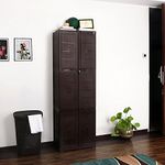 Cello Novelty Large Multipurpose Plastic Cupboard with Lock, Ice Brown | 6-Shelf Modular Cupboard | Space-Saving Wardrobe For Living Room & Bedroom | 3 Years Warranty on Manufacturing defects