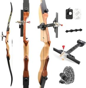 Archery Takedown Recurve Bow Set for Beginner Adult 66" 68" 70" Wooden Bow Youth Bow Set 14-40lbs for Outdoor Training Practice Shooting (70"-28lbs, Bow set 1-black limbs)