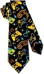 Guhothli Colorful Gamepad Fun Ties for Men Teen, Fashion Novelty Neckties for Causal Formal Occasions