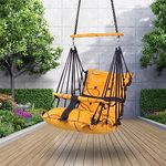 Windson Craft® Cotton Baby Swing for Kids jhula 1-5 Years Swings Cradle Chair uyyala New Born Baby Gifts Foldable and Washable with Safety Belt, Home & Garden (Lime Yellow)