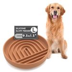 Should We Go? - The Slowdown Bowl - Silicone Slow Feeder for Dogs & Puppies, Slow Eating, Modern Lick Mat Design, Reduces Gulping, Dishwasher Fit, for All Breed, Mealtime Challenge, Large - Terracotta